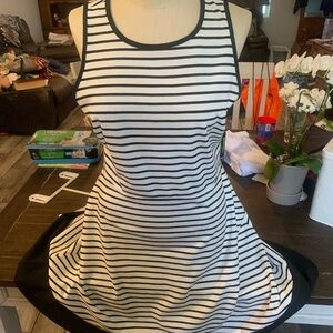 Nicole Miller Black and White Striped Dress